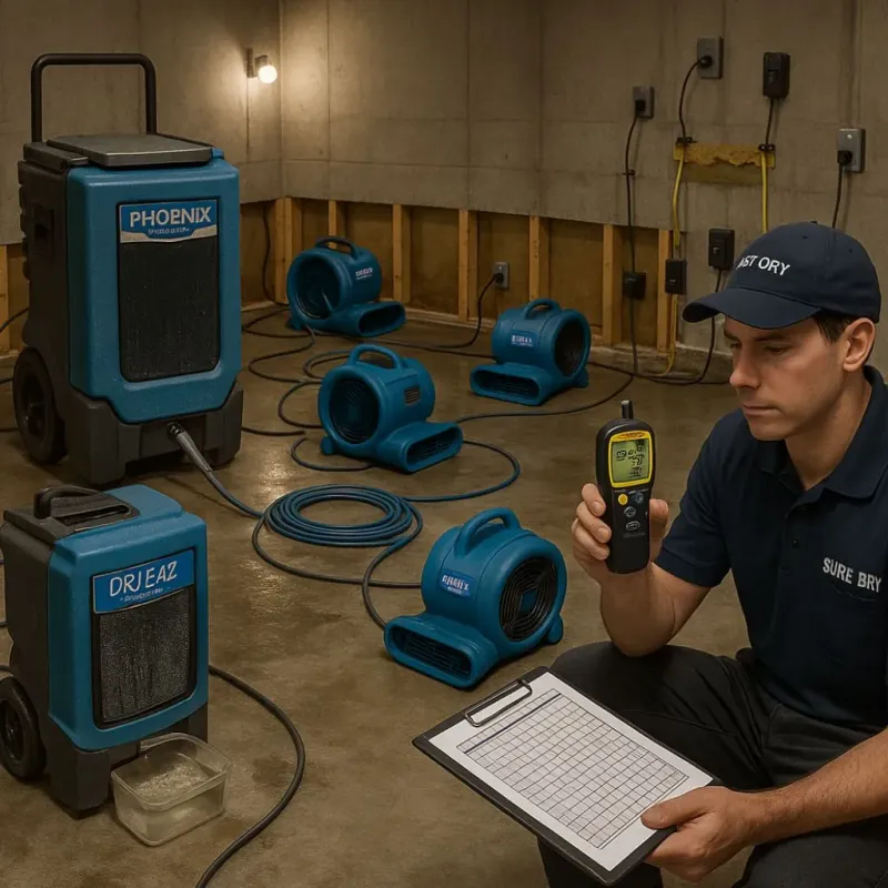 Structural Drying and Dehumidification process in Lake Arrowhead, CA